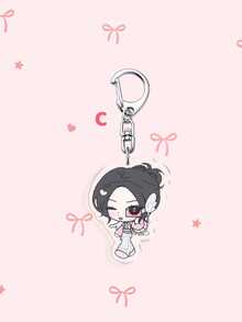 1pc/6pcs Acrylic Keychain, Super Real Me Album Cartoon Character Bag Charm, Y2K Sweet K‑Pop Bag Accessory, Key Holder, Christmas Halloween Gift - Multicolor - View 4