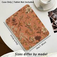 Floral And Leaf Pattern Painted Effect Protective Case For Honor Tablet, Compatible With Honor 8/9/10/X8/X8A/X9/X8Pro/X9A/ MatePad Se 11 Inch/MatePad 11 Inch/11.5 Inch/MatePad Pro/Matepad 11.5 2025/Apple 8/9/10th Gen/11th Gen 2025 (A16)/ Galaxy Tab A7/A9 - Multicolor - View 2