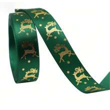 1 Roll (5 Yards) Christmas Ribbon, Printed With Nutcracker, Reindeer, Christmas Tree And Other Patterns, Suitable For Christmas Wreaths, DIY Gift Wrapping, Floral Arrangements And Holiday Decorations - Multi-color - View 10