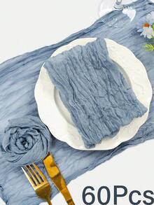 60/48/36/24/12/6/1pc Gauze Cheesecloth Napkins, 50 X 50cm Crinkled Dinner Napkins, Rustic Bohemian Style Wedding Party Event Home Dining Table Decor Napkins - Napkin - View 8