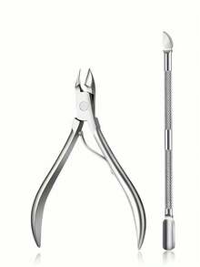 2/1 Set Professional Stainless Steel Manicure Set - Nail Clipper, Nail Pusher, Nail File Set, Dead Skin Removal Foot Care Tools, Suitable For Nail Care - Silver - View 8