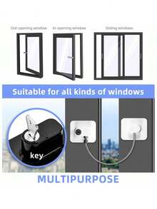 1pc/2pcs Safety Lock, High-Grade Protective Device Lock, Multi-Function Cabinet Door Lock, Window Lock, Refrigerator Lock, Suitable For Home Doors And Windows, Child Safety Lock - C - View 4