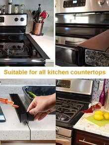 1/2/4Pcs Silicone Heat‑Resistant Kitchen Gap Filler, Flexible Stove Gap Cover, Anti‑Oil Soft Seal Strip, Silicone Gap Plug For Gas Stove, Countertop Space Filler For Kitchen Cooking Area - Multiple Styles - View 10