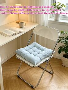 1PC Ultra‑Soft Seat Cushion With Lumbar Support, Non‑Slip Backrest Pad For Office, Patio & Dining Chairs, Comfort Seat Pad Ideal For Elderly, Office Workers, Students, Perfect Back‑To‑School & Christmas Gift For Home Desk Use - Ins-style Solid Color Macaron Seat Cushion - View 14