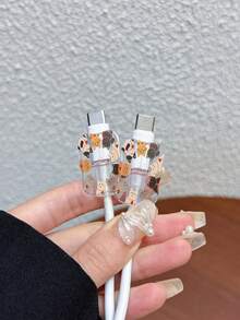 3件組數據線充電器保護套 貓咪圖案 適用於英國標準 Apple 20W 快充充電器 英國標準充電器 防斷裂充電器保護套 - 彩色 - 查看 2