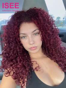 ISEE Hair 99J Burgundy Color Water Wave Half Wig Human Hair 14-28 Inch 180% Density Natural Wave Texture Full & Bouncy Protective Style Adjustable Straps Easy Install Beginner Friendly Daily Wear - S99J - View 2