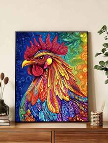 DIY Colorful Abstract Rooster Head (Frameless 8x12 / 16x20 Inches) Paint By Numbers Kit(Acrylic) Arts & Crafts For Adult Beginners, Vibrant Farmhouse Home Wall Decor, And Unique Holiday Gifts - Sets - View 4