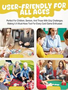 2/1pc Playing Card Holder, Non-Slip Durable Support Stand, One-Handed Operation, "No Prompt" Design, Slouchy, Card Game Card Holder, Suitable For Poker Party, Family Card Game Night, Plastic Hands-Free Card Holder - Multicolor - View 6
