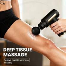 ZM Health Mini Portable Massage Gun (1 Paket) Dengan LED, Alat Pijat Fascia 6 Tingkat yang Dapat Diatur, Alat Pijat Otot Tubuh dan Punggung Genggam, Alat Pijat Fascia Tahan Lama dengan Getaran. - MultiWarna - View 3
