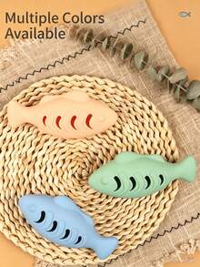 Silicone Fish-Shaped Slow Feeder Puzzle Toy, Train Pet's Biting Strength, Fun Cat/Dog Toy, With Mint Ball - Multicolor - View 9