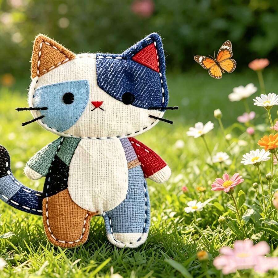 1pc DIY Patchwork Cute Cat Sewing Template, Reusable Handmade Plush Pendant Pattern Template, Suitable For Fabric Crafts And Home Decor, An Interesting DIY Template - 1 Unit - View 1