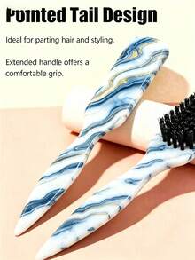 4/1 Hair Comb Set/Beard Brush Plastic Hair Brush Styling Comb Unscented Cleaning Brush Smooth Back Comb With Wide Pointed Tail Back Comb And Detangling Comb Smooth Frizz And Flyaways Create Voluminous Style Ponytail Easy Parting Suitable For Men And Women Recommended As Christmas Gift - Multicolor - View 4