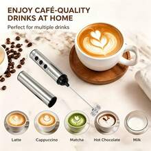 CREATEPRO Electric Milk Frother,Rechargeable Stainless Steel Milk Frother With Long Lasting 800mAh Battery,Portable Foam Maker For Home Kitchen - Silver - View 3