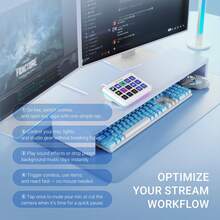 AmpliGame Gaming Controller With 15 Shortcuts For OBS Streaming Studio With Macro Keys, Trigger Actions, PC Media RGB Controller For Content Creation/Office Work-FIFINE D6 (Global Version) - View 7
