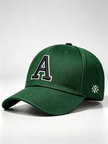 1pc Letter A Embroidered Side Cross AR Printing Hats For Men, Adjustable Design, Perfect For Parties, Hiking, And Sun Protection - Multicolor - View 11