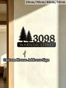 4 Sizes Available! Pine Metal House Number Address Sign,Personalized Address Plaque, Door Number, Hotel Room Numbers Sign - Black - View 1