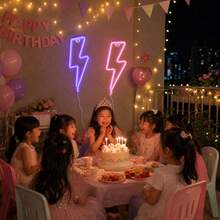 1pc LED Lightning Neon Wall Light, Small Night Light, Game Room Decor, Home Party Creative Fairy Light, Birthday Theme Scene Atmosphere Light, Living Room Bedroom Decoration - Lightning Neon Sign - View 9