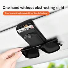 Car Sunshade Magnetic Fashion Glasses Clip, Microfiber Multifunctional Eyeglass Frame, With Card Slot, General Motors Internal Storage Eyeglass Card Ticket - 2613 - View 8