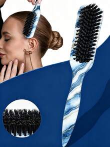 4/1 Hair Comb Set/Beard Brush Plastic Hair Brush Styling Comb Unscented Cleaning Brush Smooth Back Comb With Wide Pointed Tail Back Comb And Detangling Comb Smooth Frizz And Flyaways Create Voluminous Style Ponytail Easy Parting Suitable For Men And Women Recommended As Christmas Gift - Multicolor - View 2