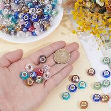 28/58/108pcs Multi-Faceted AB Color Acrylic Spacer Beads, Large Hole Design, Suitable For DIY Jewelry Making, Such As Bracelets, Necklaces And Earrings - Assorted Colors - View 5