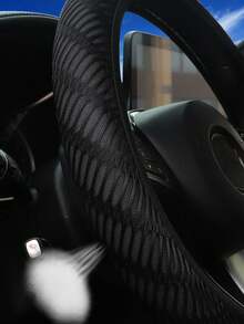 MEIKAXIU 3pcs Breathable 3D Grid Mesh Car Steering Wheel Cover, Gear Shift Cover, Handbrake Cover, Fits 14.5-15 Inch, Car Accessories For Women - Large Mesh Grid - View 9