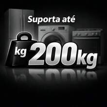 Suporte Geladeira Maquina De Lavar Lava E Seca Adega 4 Pés 4 Rodas - Cinza - Visão 5