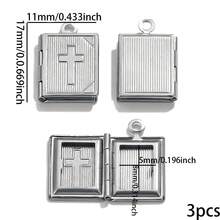 3Pcs Vintage Locket Charms, 304 Stainless Steel Openable Photo Pendant, Charms For Jewelry Making, DIY Necklace Bracelet Making Accessories - Locket Pendant - View 13