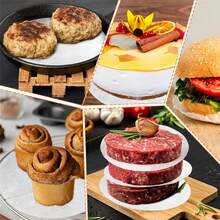 200pcs Hamburger Frozen Meat Patty Separator Paper, Oil Absorbent Paper For Baking And Grilling, Non-Stick Paper, Suitable For Separating Pressed Hamburger Patties, Frozen Meat Patties, Perfect For Separating Hamburger Patties, Cookies, Pies, Mousse - Multicolor - View 6