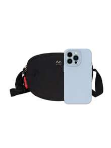 Fashionable Commuting Multi-Compartment Large Capacity Shoulder Crossbody Oval Bag Lightweight Casual Phone Coin Small Round Bag - Black - View 2