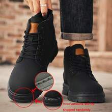 Men's Outdoor Hiking Boots, Breathable Comfortable Non-Slip Boots, Suitable For Walking, Hiking, Spring/Autumn/Winter, Paired With Jeans - Black - View 7