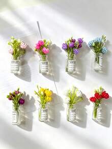 Mini Vase Desktop Ornament, Mini Fridge Magnet Resin Miniature Fridge Accessory Kitchen Decoration (Multi-Color) Holiday Gift - Multicolor - View 3