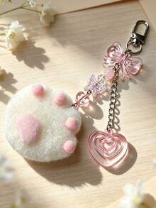 Sweet Handmade Plush Kuku Book Chain, Acrylic Beaded Chain Phone & Journal Bag Charm Accessory - Multicolor - View 1