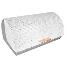 Large Metal Bread Box For Kitchen – Bread Storage Container With Roll-Top Lid, 39.5 * 28 * 18.5 Cm, Black / White - White - View 8