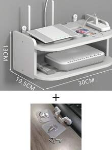 1 cái giá treo tường đựng router và WiFi, giá đỡ hộp TV, kệ lưu trữ treo tường 2 tầng - giá quản lý dây cáp cho modem, hộp TV và phụ kiện TV, thiết kế lưu trữ trang trí tiết kiệm không gian - Nhiều màu - Xem 9