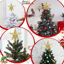 1pc, Glitter Golden Star Christmas Tree Topper, Festive Indoor Holiday Decoration With Sparkling Metallic Design For Christmas Trees, Holiday Decor For Home & Xmas Tree - Multicolor - View 9