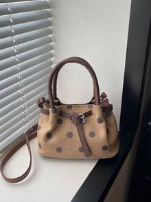 This Stylish Polka Dot Cute Bucket Bag Can Easily Hold Everyday Essentials And Is Suitable For Various Styles And Occasions. - Multicolor - View 6
