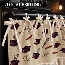 1PC Kitchen Stove Curtain, Cabinet Curtain, Apron. Features A 2D Graphic Print Design With A Kitchen Cookware Print. Can Be Used As A Stove Curtain, Oven Curtain Or Kitchen Sink Curtain-Perfect For Halloween Decorations - Multicolor - View 5