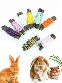 Happy Little Pet Rabbit Small Animal Chew Toy Grinding Toy, Small Pet Toy, 3pcs/6pcs/8pcs/13pcs Small Animal Grinding Gift - Multicolor - View 2