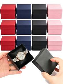 1/12pcs Kotak Hadiah Klasik, Kotak Jam Tangan Premium, Kotak Penyimpanan Jam Tangan Mewah Berkualitas Tinggi dengan Bantalan Spons, Kotak Penyimpanan Gelang Berlapis, Kotak Kemasan Hadiah Tahan Lama Kelas Atas, Cocok untuk Jam Tangan Elektronik - MultiWarna - View 1