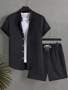 Impala Men Shirt Co-Ords - Black - View 5