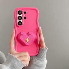 1 Set, Multiple Options Pattern Self-Adhesive Card Holder And Phone Case, Compatible With IPhone 16 11, 13, 15 12, 14, 15, 16, 17 18 Pro, Pro Max And Plus. - Hot Pink - View 4