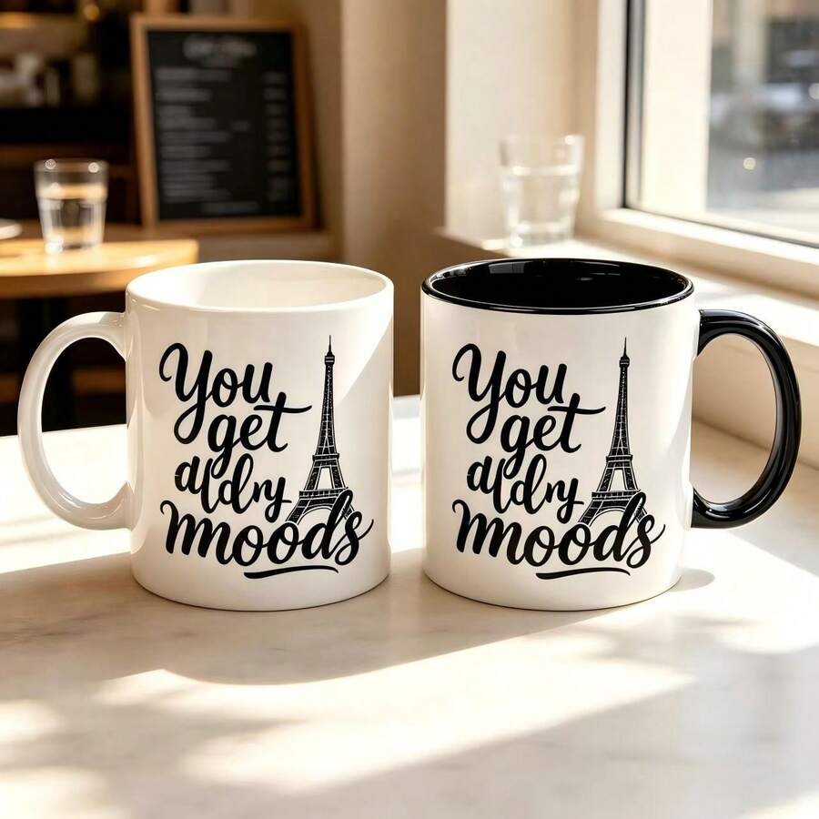 1pc 11oz Eiffel Tower Paris Theme Ceramic Coffee Mug, You Get All Dry ...