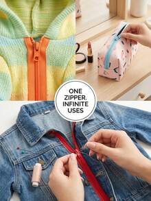 1/20pcs Nylon Zippers, Suitable For DIY Sewing Crafts, Can Be Used To Make Or Repai Cothes, Bags, Pet Cothing. Storage Bags, Wristbands, Etc, (Random Color) - Multicolor - View 5