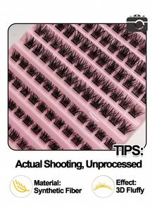 Rikuaild 120pcs Cluster False Eyelashes, 8-16mm Length, Fine & Natural, Fluffy Effect, Suitable For DIY Eyelash Extension, Made Of High-Quality Synthetic Material - D - View 8