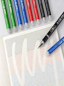 4pcs/Pack 0.7mm Erasable Liquid Ink Pens, Washable Pens, Black/Blue/Red/Green Ink, Erasable Ballpoint Pens, Smooth Writing, Heat Erasable, Perfect For Office, School Art Supplies - Default - View 4