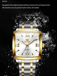 OLEVS 2969 Men Watch Business Original Brand Waterproof Luminous Quartz Watch Large Dial Automatic Date Square Watch - One Size - View 4