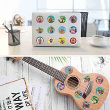 SUPER MARIO BROS. 1set/500pcs Classic Round Roll Stickers, A Variety Of Cartoon Character Styles, Easy To Cut And Use, Party Decoration, Stationery Stickers, High-Value Gifts For Children. (Stochastic Style) - Multicolor - View 8