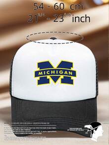 1pc Men Black Hat Letter M Printed Hats For Men Adjustable Design UV Protection Perfect For Parties, Travel, Running, And Other Outdoor Activities - Multicolor - View 9