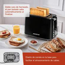 Tostadora De Pan 2 Rebanadas 750w, 7 Niveles De Tostado, 3 Funciones (recalentar, Descongelar, Cancelar), Expulsión Automática, Bandeja Desmontable - Aigostar - Tipo de Enchufe A USA (110-127V) - Ver 6