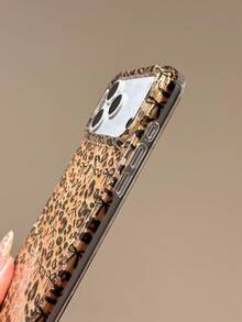 Leopard Print Bowknot Phone Case Compatible With Apple 17 Pro Max 16 New 15 Pro Women's 16 PM Full Coverage Protective Shell - Orange - View 5